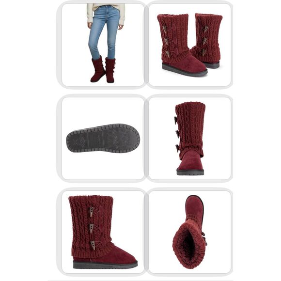 MUK LUKS Women’s Cheryl Cranberry Red Chelsea Boots New 7 - Picture 1 of 6